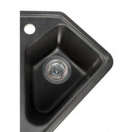 Мийка для кухні Miraggio Tirion врізна з 2 чашами з крилом матовий Black 0000039
