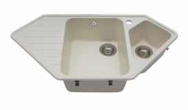 Мийка для кухні Miraggio Tirion врізна з 2 чашами з крилом матовий Jasmine 0000041