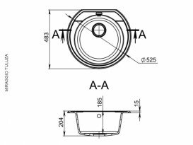 Мойка для кухни Miraggio Tuluza Ø52,5 см кварцевый песок Mirastone шоколад 0001593