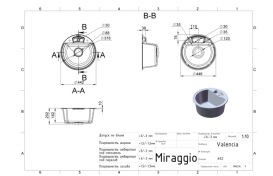 Мойка для кухни Miraggio Valencia врезная круглая с переливом матовый White 0000057