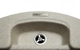 Мийка для кухні Miraggio Valencia врізна кругла з переливом матовий Sand 0000054