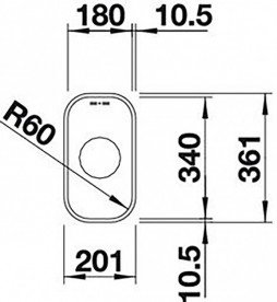 Мойка для кухни овальная Blanco Supra 180-U нержавеющая сталь полированная 518198