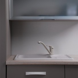 Мийка для кухні прямокутна Буль-Буль Filadelfia обертаємося врізна Маграніт білий 103060001