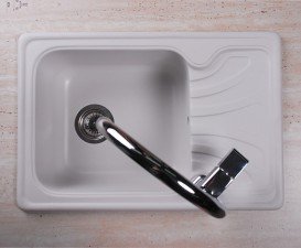 Мийка для кухні прямокутна Буль-Буль Filadelfia обертаємося врізна Маграніт білий 103060001