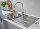 Мойка для кухни прямоугольная Grohe K400 крыло слева  врезная  нержавеющая сталь со смесителем Concetto 31570SD0