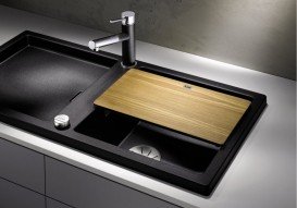 Мийка для кухні прямокутна BLANCO Adon XL 6S SILGRANIT врізна з клапаном-автоматом антрацит 523604