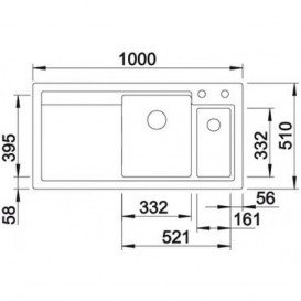 Мойка для кухни прямоугольная BLANCO Axon II 6 S керамика  черный 524149