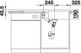 Мийка для кухні прямокутна BLANCO Adon XL 6S SILGRANIT врізна з клапаном-автоматом сірий беж 523611