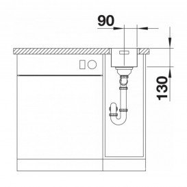Мийка для кухні прямокутна Blanco Andano 180-U нержавіюча сталь +522952