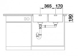 Мойка для кухни прямоугольная Blanco Andano 340/340-IF-А нержавеющая сталь  зеркальная полировка 522997