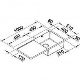 Мойка для кухни прямоугольная Blanco CLARON 5 S-IF/А чаша справа  нержавеющая сталь  зеркальная полировка 521625