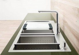 Мойка для кухни прямоугольная Blanco CLARON 6 S-IF/А чаша справа  нержавеющая сталь  зеркальная полировка 521645