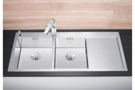 Мойка для кухни прямоугольная Blanco CLARON 8 S-IF/А чаша слева  нержавеющая сталь  зеркальная полировка 521652