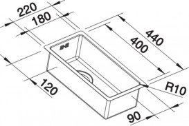Мойка для кухни прямоугольная Blanco CLARON 180-IF нержавеющая сталь  зеркальная полировка 521564