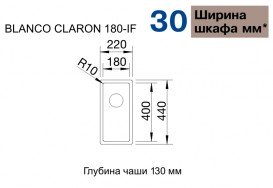 Мойка для кухни прямоугольная Blanco CLARON 180-IF нержавеющая сталь  зеркальная полировка 521564