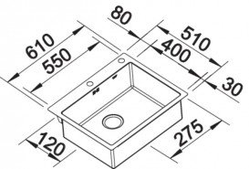 Мийка для кухні прямокутна Blanco CLARON 550-IF нержавіюча сталь дзеркальне полірування 521578