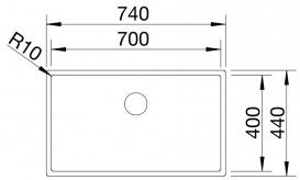 Мойка для кухни прямоугольная Blanco CLARON 700-IF нержавеющая сталь  зеркальная полировка 521580