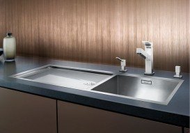 Мийка для кухні прямокутна Blanco CLARON 400/550-Т-IF чаша справа нержавіюча сталь дзеркальна поліровка 521600