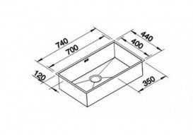Мийка для кухні прямокутна Blanco CLARON 700-U нержавіюча сталь дзеркальне полірування 521581