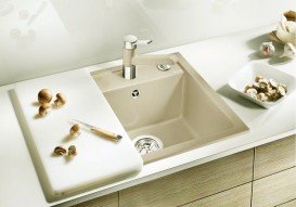 Мийка для кухні прямокутна BLANCO DALAGO 5 SILGRANIT врізна з клапаном-автоматом жасмин 518525