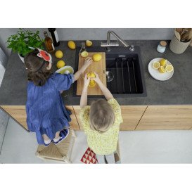 Мийка для кухні прямокутна Blanco ETAGON 6 SILGRANIT PuraDur антрацит 527749