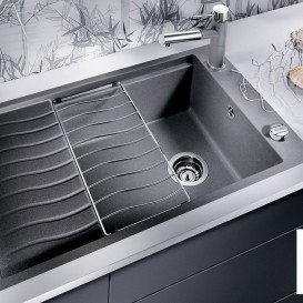 Мойка для кухни прямоугольная BLANCO ELON XL 8 S врезная  искусственный гранит  антрацит 524860