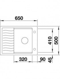 Мойка для кухни прямоугольная BLANCO Elon 45 S SILGRANIT® PuraDur® шампань 524820