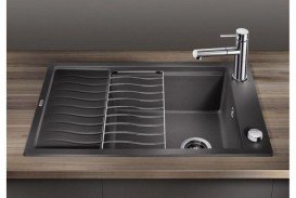 Мойка для кухни прямоугольная BLANCO ELON XL 8 S врезная  искусственный гранит  темная скала 524861