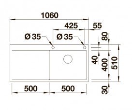 Мойка для кухни прямоугольная Blanco FLOW XL 6 S-IF нержавеющая сталь  зеркальная полировка 521640