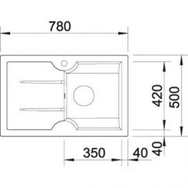 Мойка для кухни прямоугольная BLANCO Idessa 45 S керамика  базальт 516982