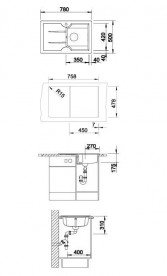 Мойка для кухни прямоугольная BLANCO Idessa 45 S керамика  глянцевый белый 514498
