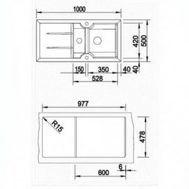 Мойка для кухни прямоугольная BLANCO Idessa 6 S керамика глянцевый магнолия 519605
