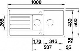 Мийка для кухні прямокутна BLANCO Legra 6S SILGRANIT® антрацит 522207