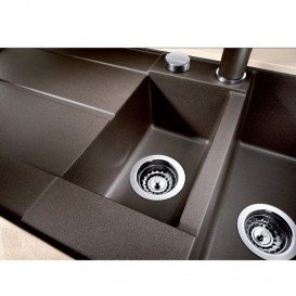 Мийка для кухні прямокутна BLANCO METRA 6 S COMPACT SILGRANIT врізна з клапаном-автоматом кава 515044