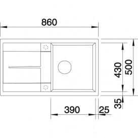 Мойка для кухни прямоугольная BLANCO Metra 5S SILGRANIT® PuraDur® серый беж 517348