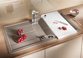 Мойка для кухни прямоугольная BLANCO Metra 5S SILGRANIT® PuraDur® серый беж 517348