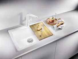 Миття для кухні прямокутне BLANCO PLEON 6 врізне штучний граніт білий 521683