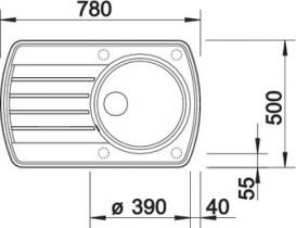 Мийка для кухні прямокутна BLANCO Rondoval 45 S SILGRANIT® PuraDur® темна скеля 518917