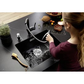 Мойка для кухни прямоугольная Blanco SUBLINE 500-U SILGRANIT PuraDur вулканический серый 527795