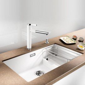 Мойка для кухни прямоугольная BLANCO SUBLINE 700-U Level SILGRANIT под столешницу  белый 523542