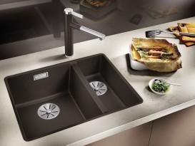 Мойка для кухни прямоугольная BLANCO SUBLINE 340/160-U SILGRANIT под столешницу  чаша слева  кофе 523557