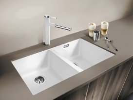 Мийка для кухні прямокутна BLANCO SUBLINE 350/350-U SILGRANIT під стільницю білий 523578
