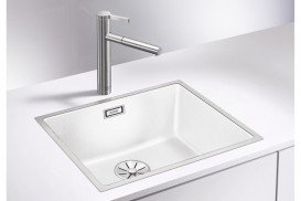 Мойка для кухни прямоугольная Blanco SUBLINE 500-IF искусственный гранит  стальной кант  белый 524110