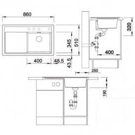 Мийка для кухні прямокутна BLANCO ZENAR 45 S SILGRANIT® PuraDur® антрацит 523709