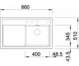 Мойка для кухни прямоугольная BLANCO ZENAR 45 S SILGRANIT® PuraDur® алюметаллик 523711