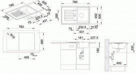 Мийка для кухні прямокутна BLANCO Zia 45 S SILGRANIT® PuraDur® мускат 521960