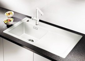 Мийка для кухні прямокутна BLANCO Zenar XL 6S врізна чаша зліва з клапаном-автоматом білий 523978