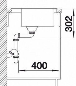 Мийка для кухні прямокутна BLANCO Zenar XL 6S Compact врізна з клапаном-автоматом мускат 523762