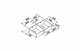 Мойка для кухни прямоугольная Blanco ZEROX 400/400-IF нержавеющая сталь  зеркальная полировка 521619