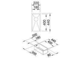 Мийка для кухні прямокутна Blanco ZEROX 180-U нержавіюча сталь дзеркальна поліровка +521567
